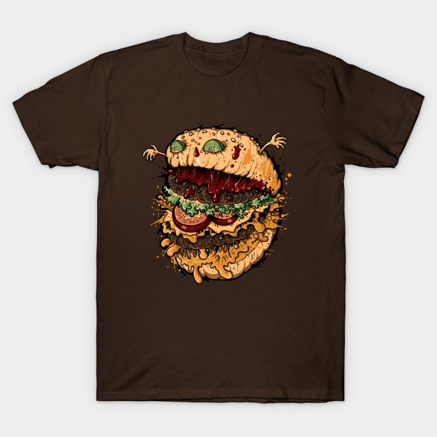 Monster Burger T-Shirt by LetterQ